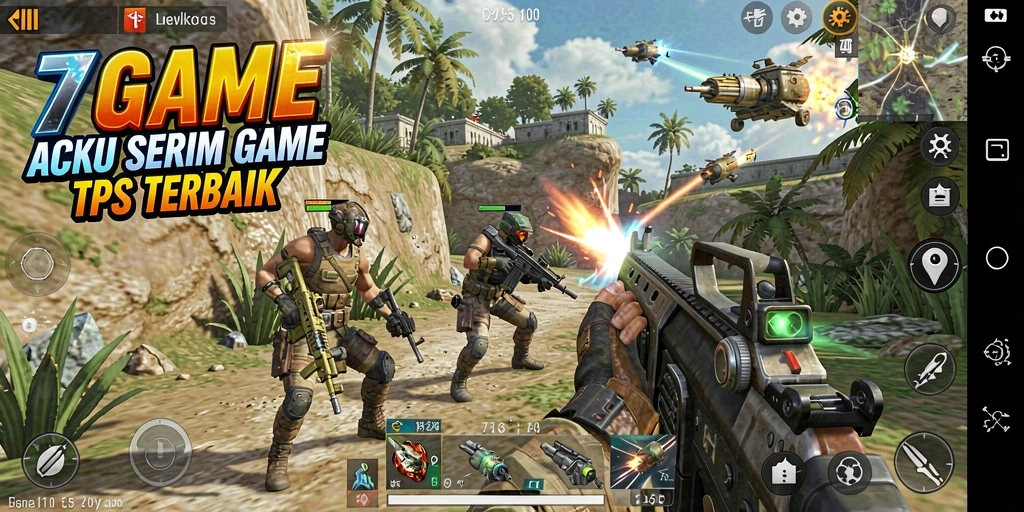 Screenshot gameplay 7GAME menampilkan aksi mendebarkan dalam TPS.