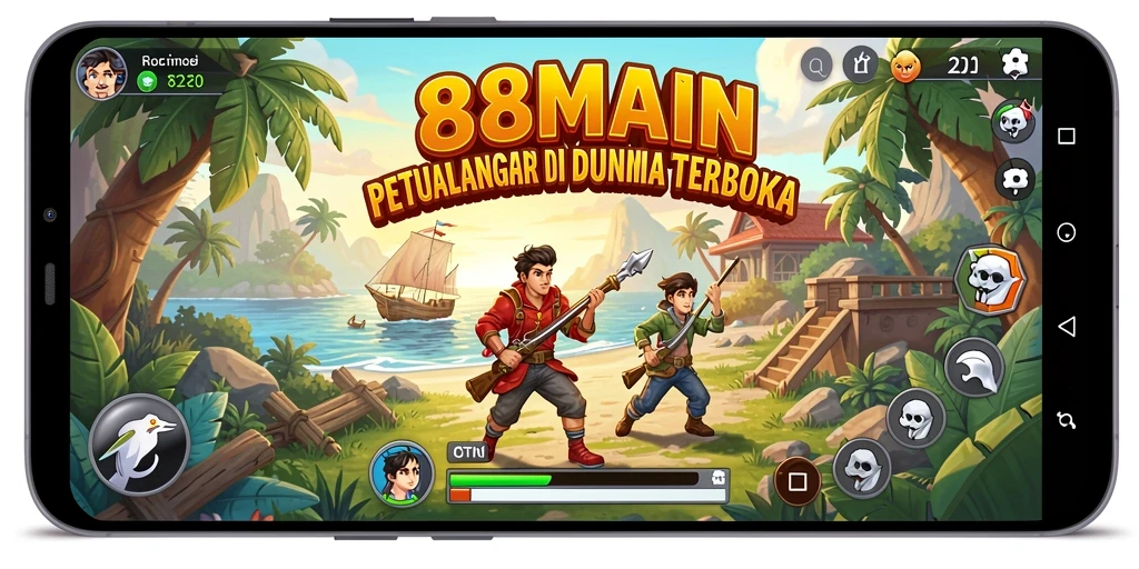 Tampilan layar gameplay 88MAIN yang epik dalam dunia terbuka.