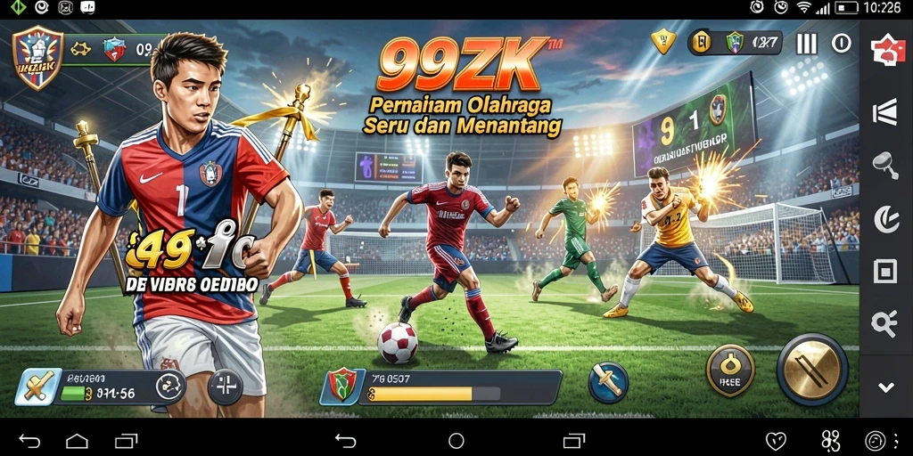 Tampilan screenshot 99ZK menampilkan keseruan gameplay olahraga.