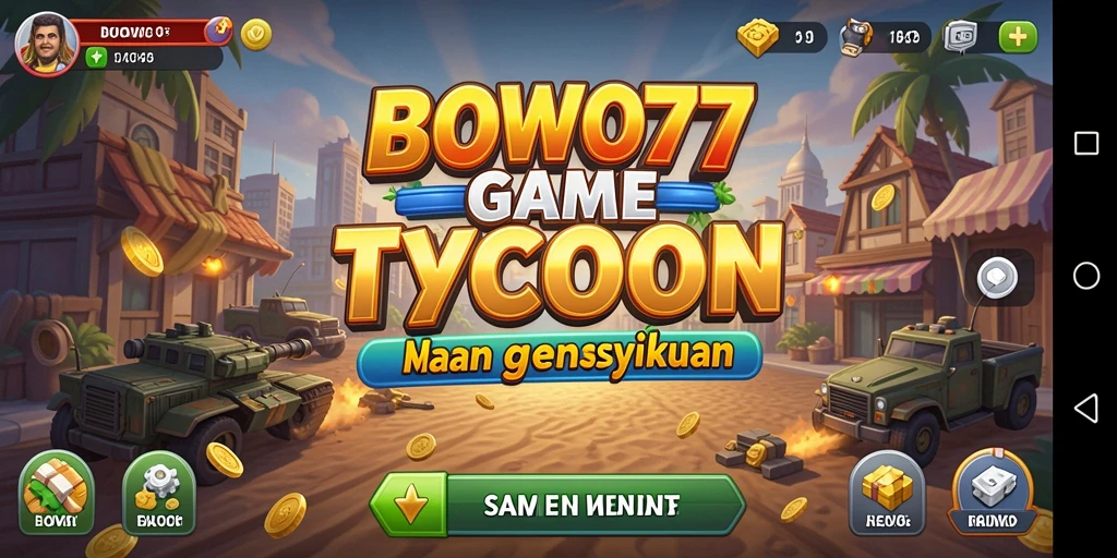Menampilkan gameplay BOWO77 dengan elemen Tycoon yang menarik.