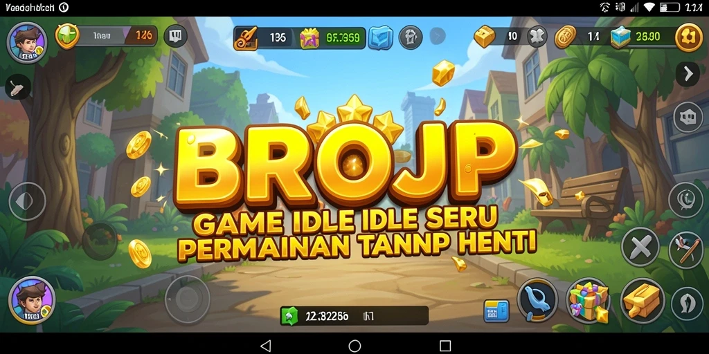 Tampilan gameplay BROJP yang menampilkan karakter Idle yang unik.