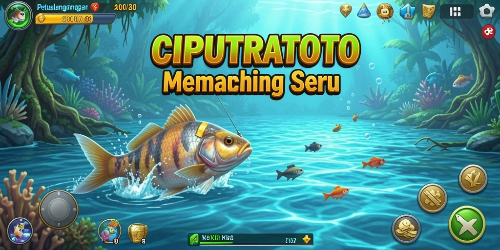 Tampilan gameplay seru dalam aplikasi CIPUTRATOTO yang menggambarkan pengalaman memancing.