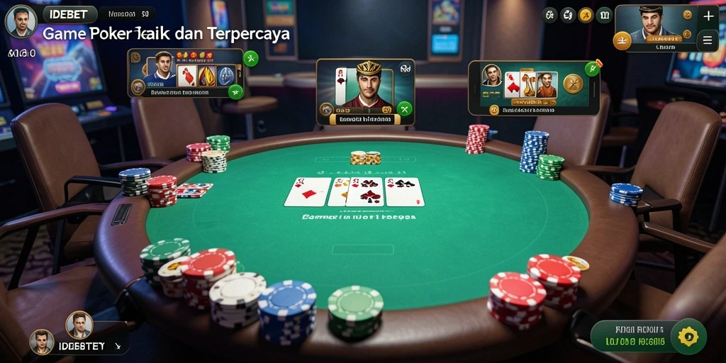 Screenshot gameplay IDEBET yang menampilkan keseruan Poker.