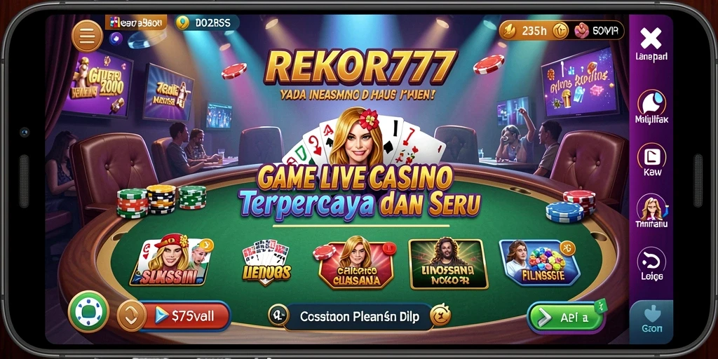 Gameplay menarik di REKOR777 Live Casino dengan dealer profesional.