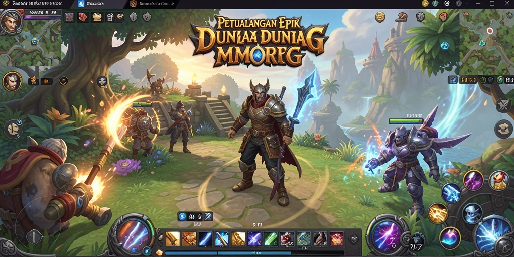 Pengalaman seru gameplay MMORPG dalam RK77 dengan grafis menawan.
