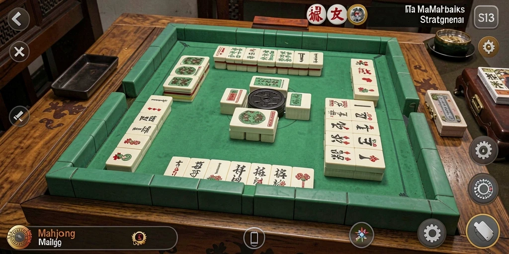 Screenshot S13 menampilkan permainan Mahjong yang intens dan menarik.