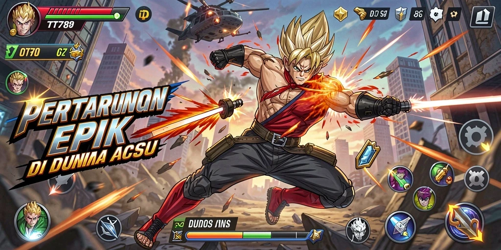 Tampilan gameplay seru yang menggambarkan aksi pertarungan di TT789.
