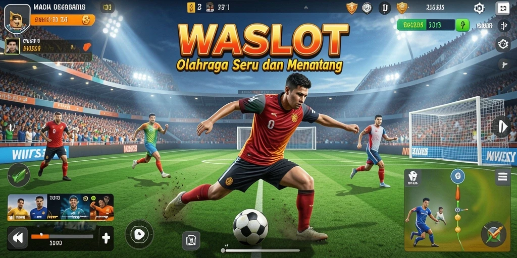 Tampilan gameplay seru dalam WASLOT yang menampilkan aksi olahraga.